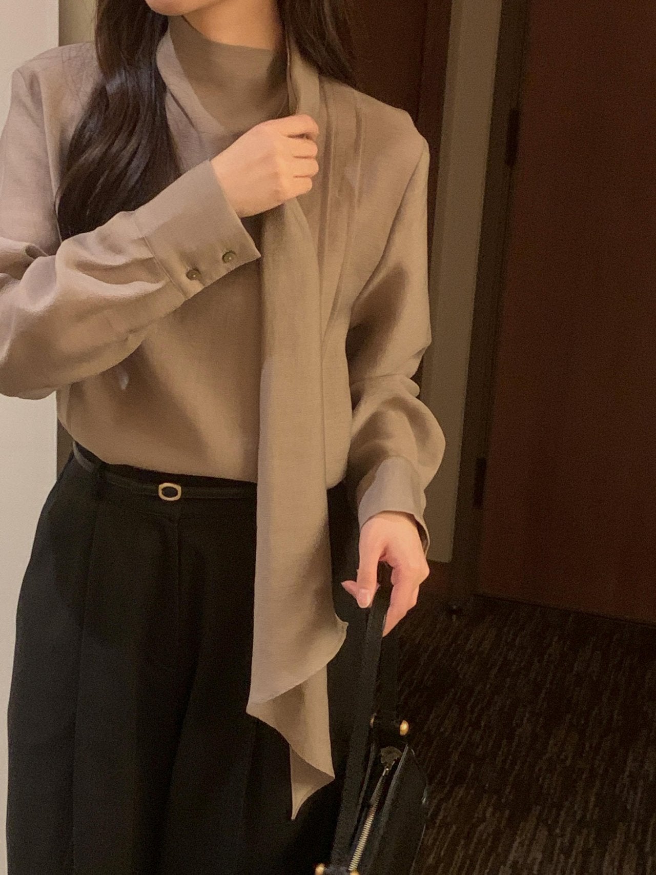 Scarf Detail Blouse - Warm Color Edition