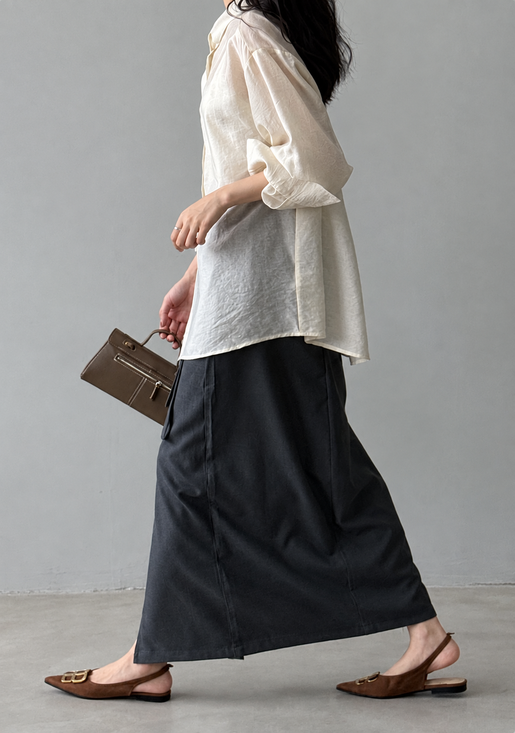 Serein Scarf Neck Long Sleeve Shirt