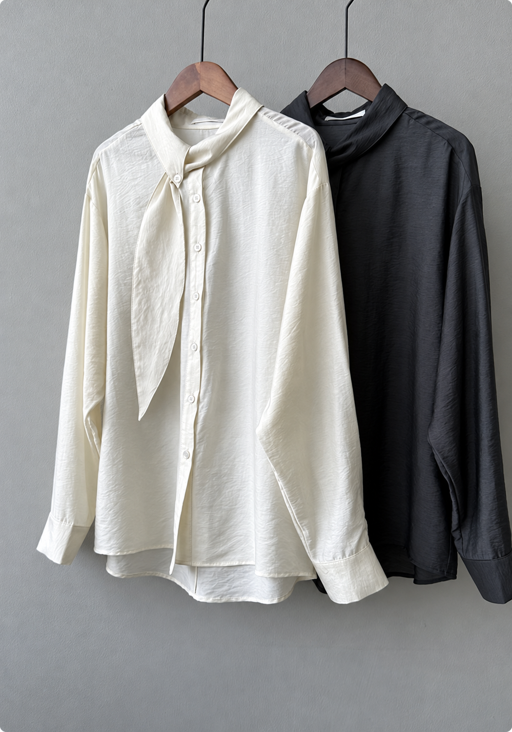 Serein Scarf Neck Long Sleeve Shirt