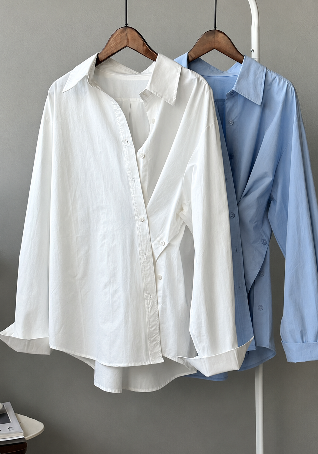 Asymmetric Side Open Cotton Shirt