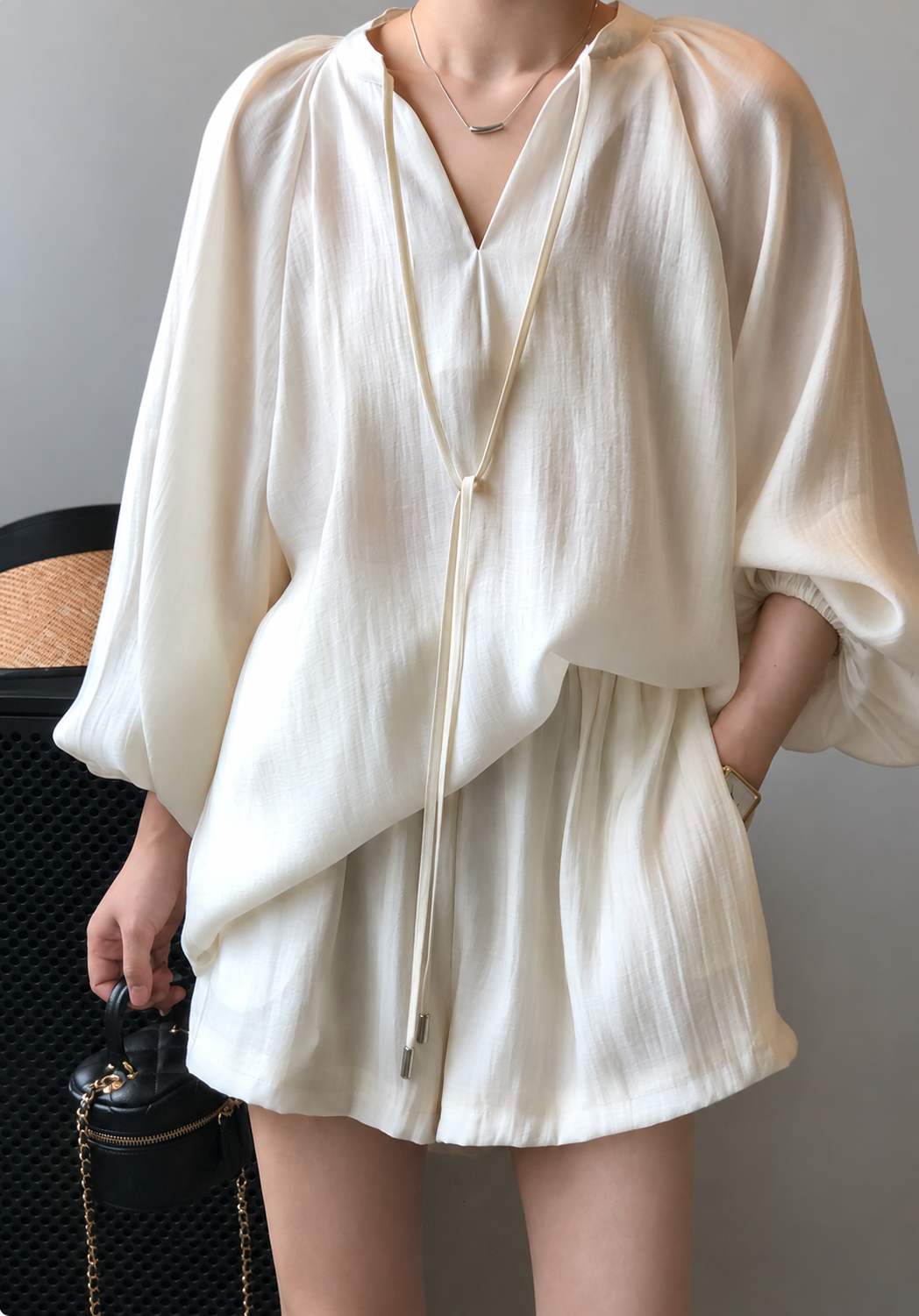 Tencel Pleated Short Set