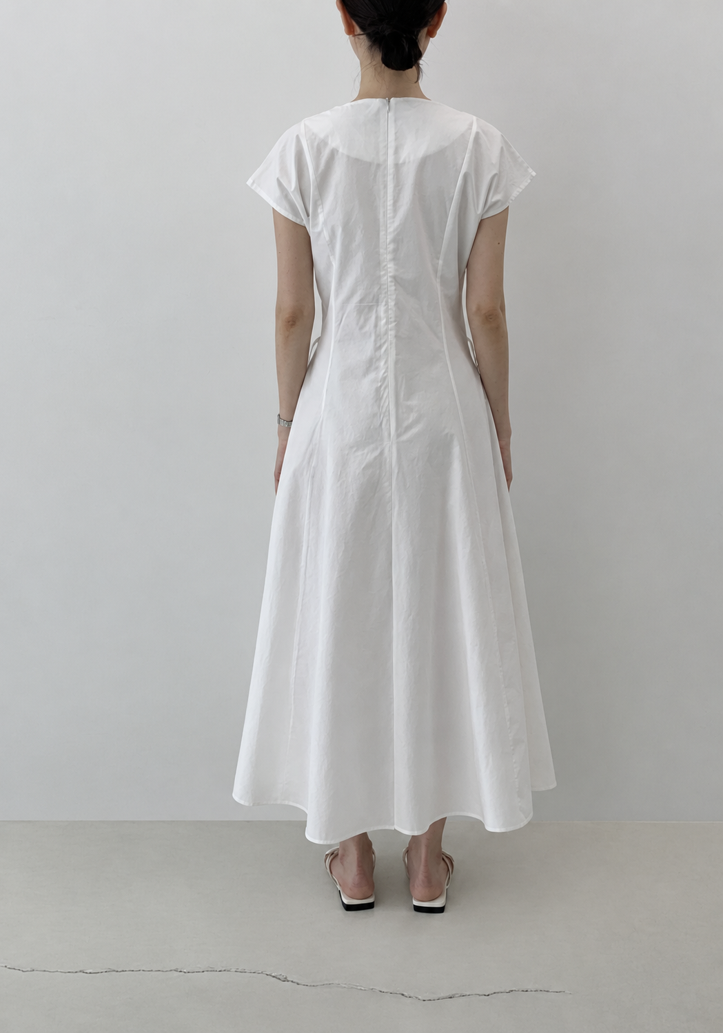 Washed Cotton Belted Long Dress