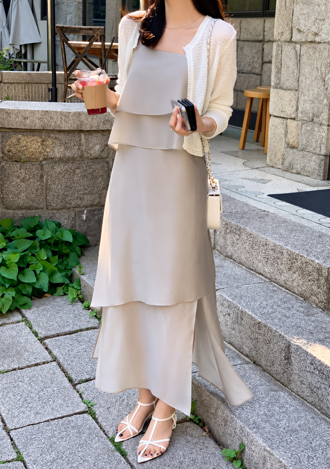 Layered Tencel Slip Dress