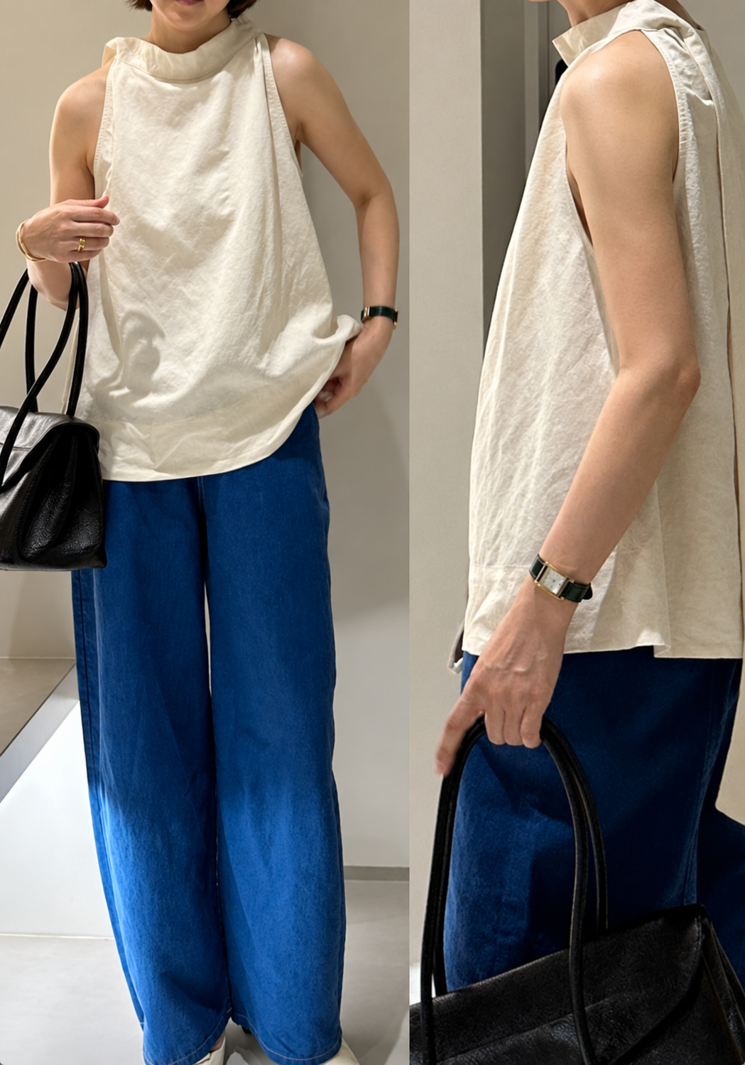 Linen Halter Tie Blouse