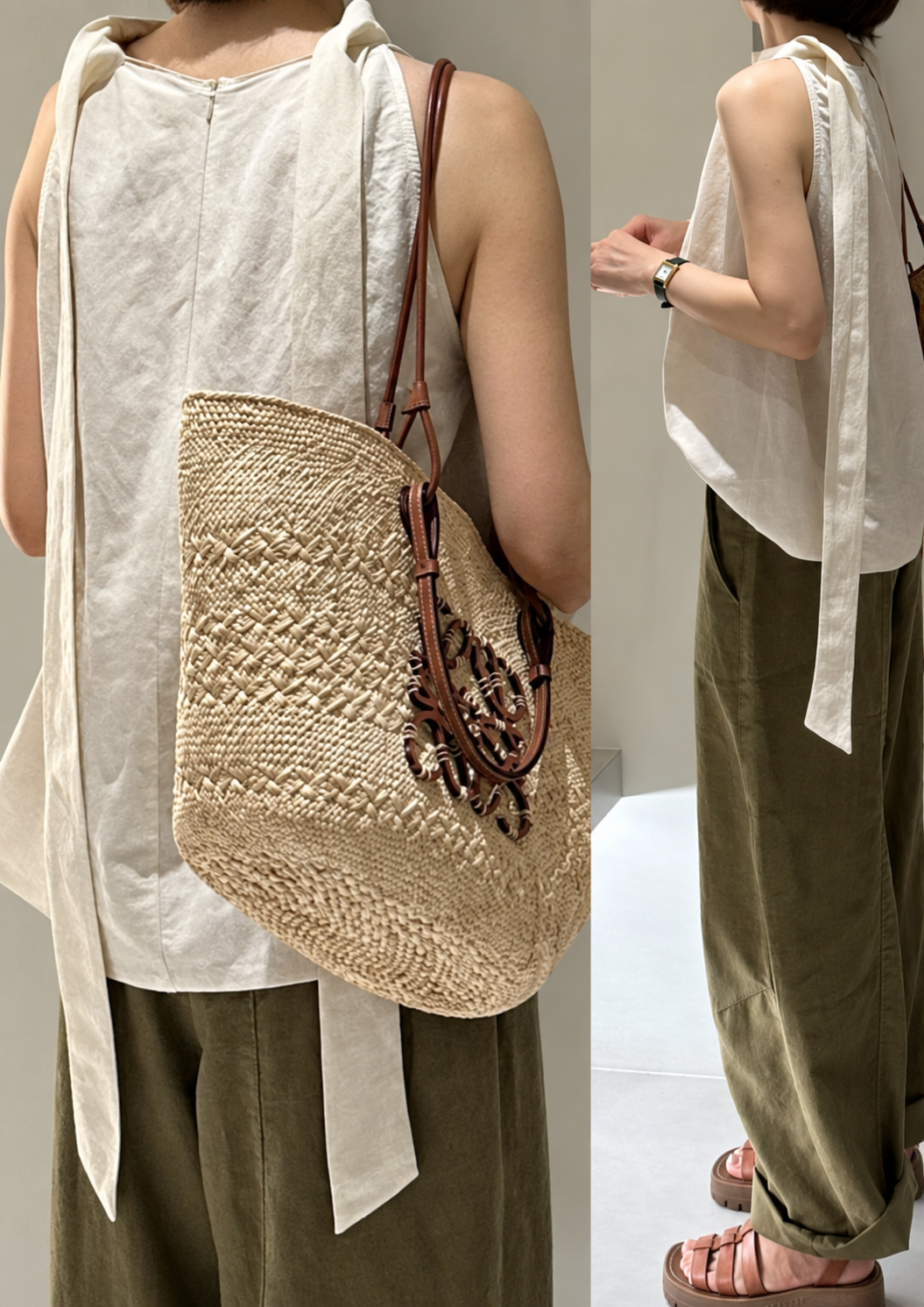 Linen Halter Tie Blouse