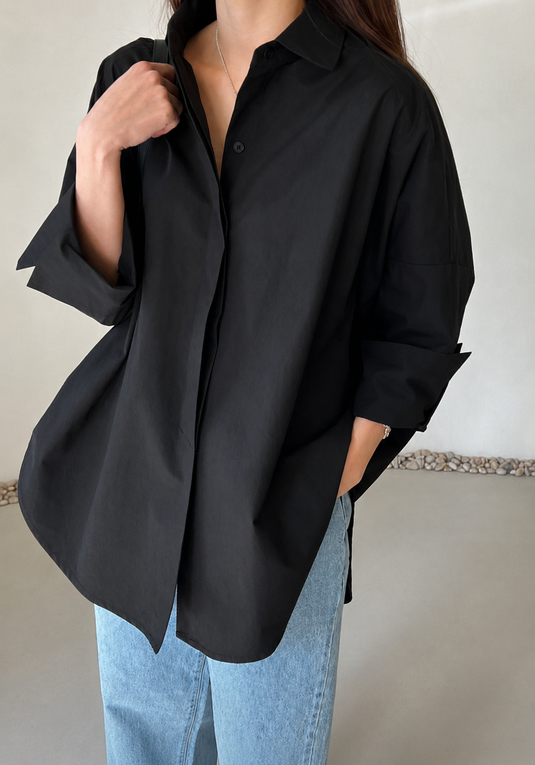 Oversized Asymmetric Long Shirt