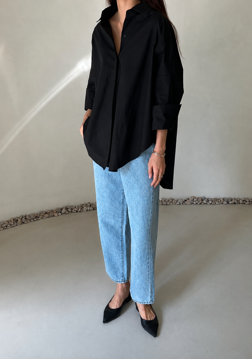 Oversized Asymmetric Long Shirt
