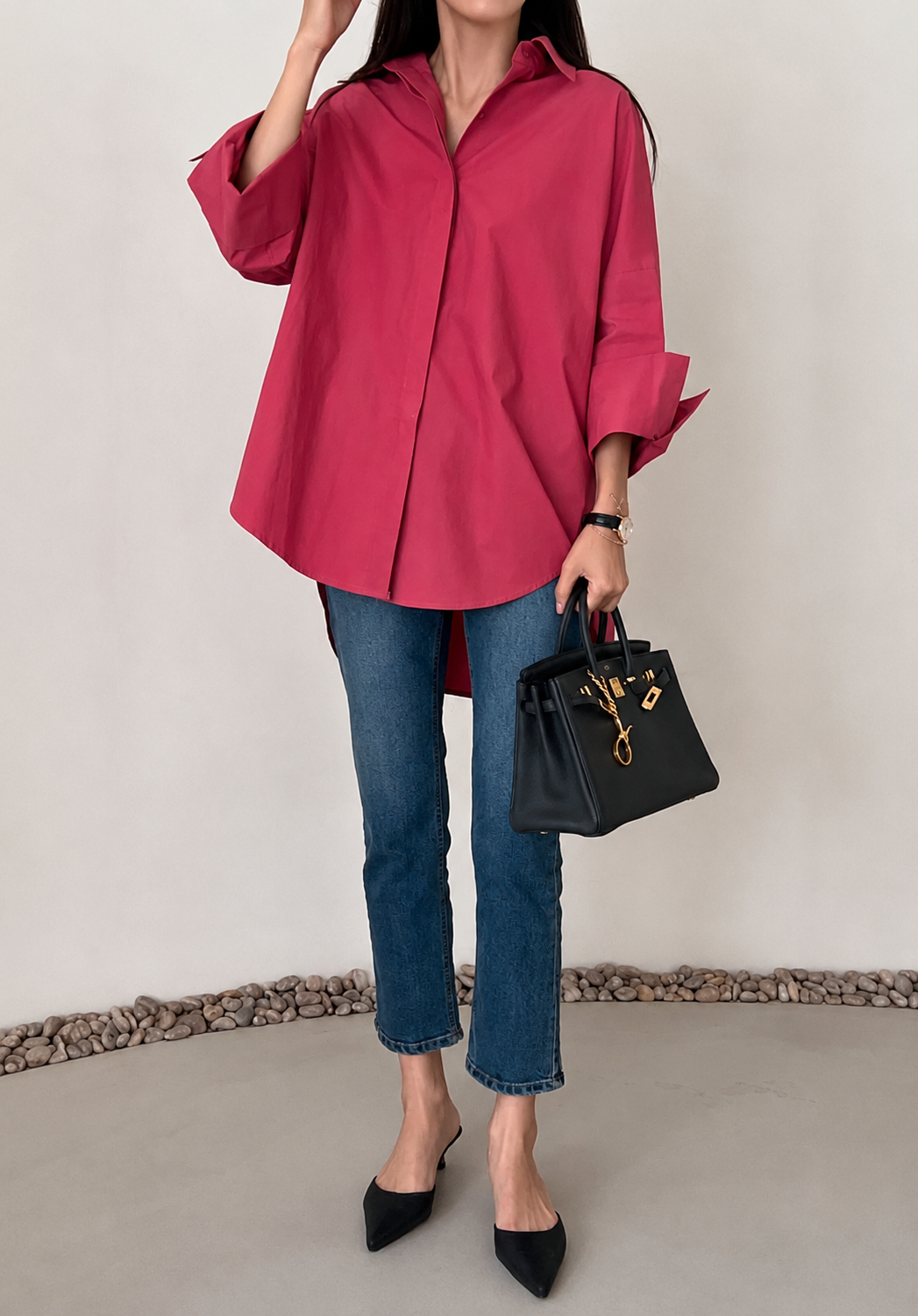 Oversized Asymmetric Long Shirt