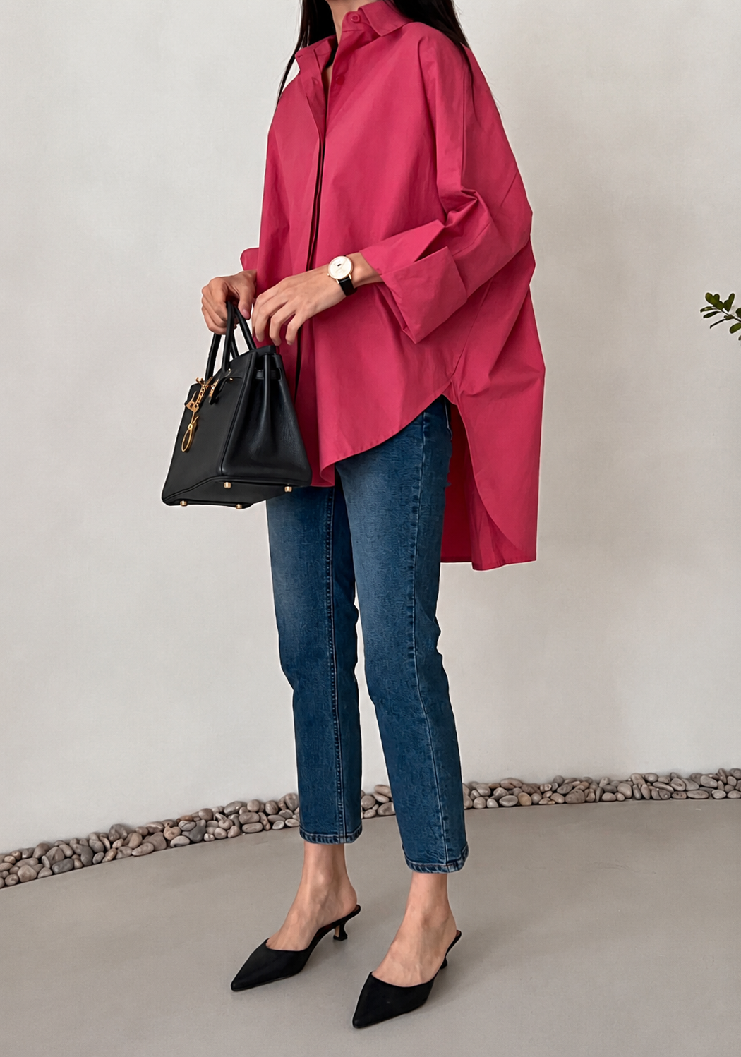 Oversized Asymmetric Long Shirt