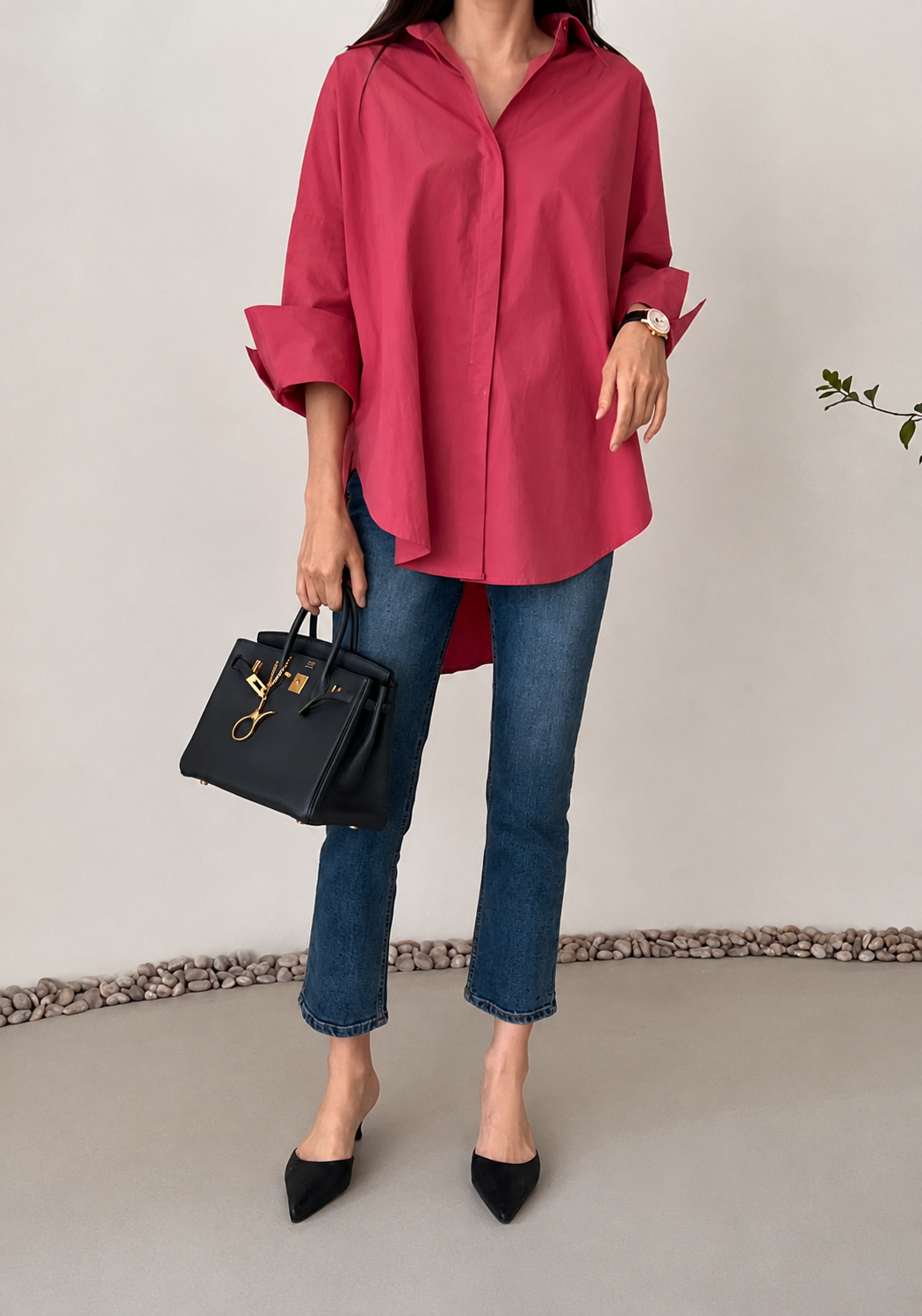 Oversized Asymmetric Long Shirt