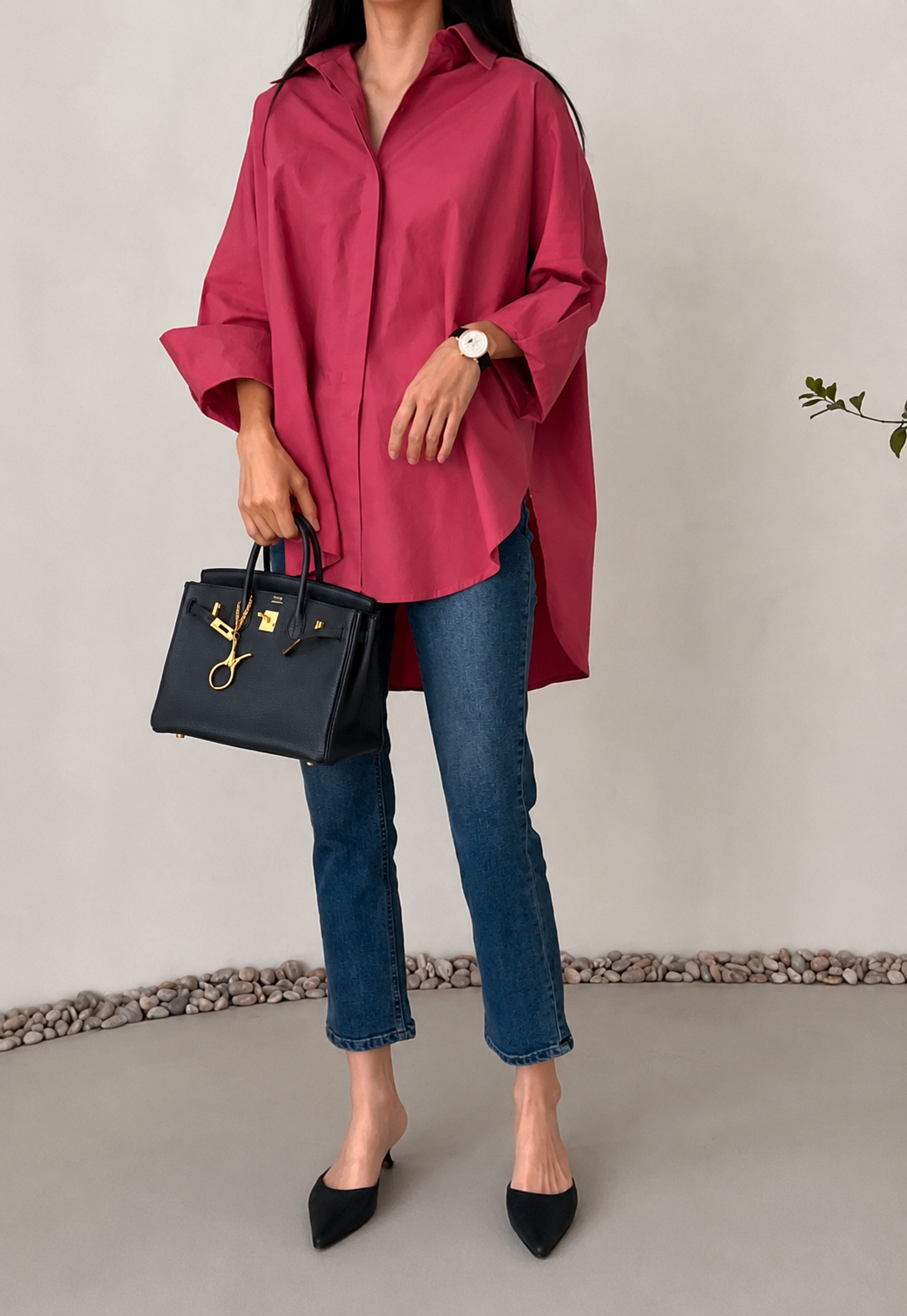 Oversized Asymmetric Long Shirt