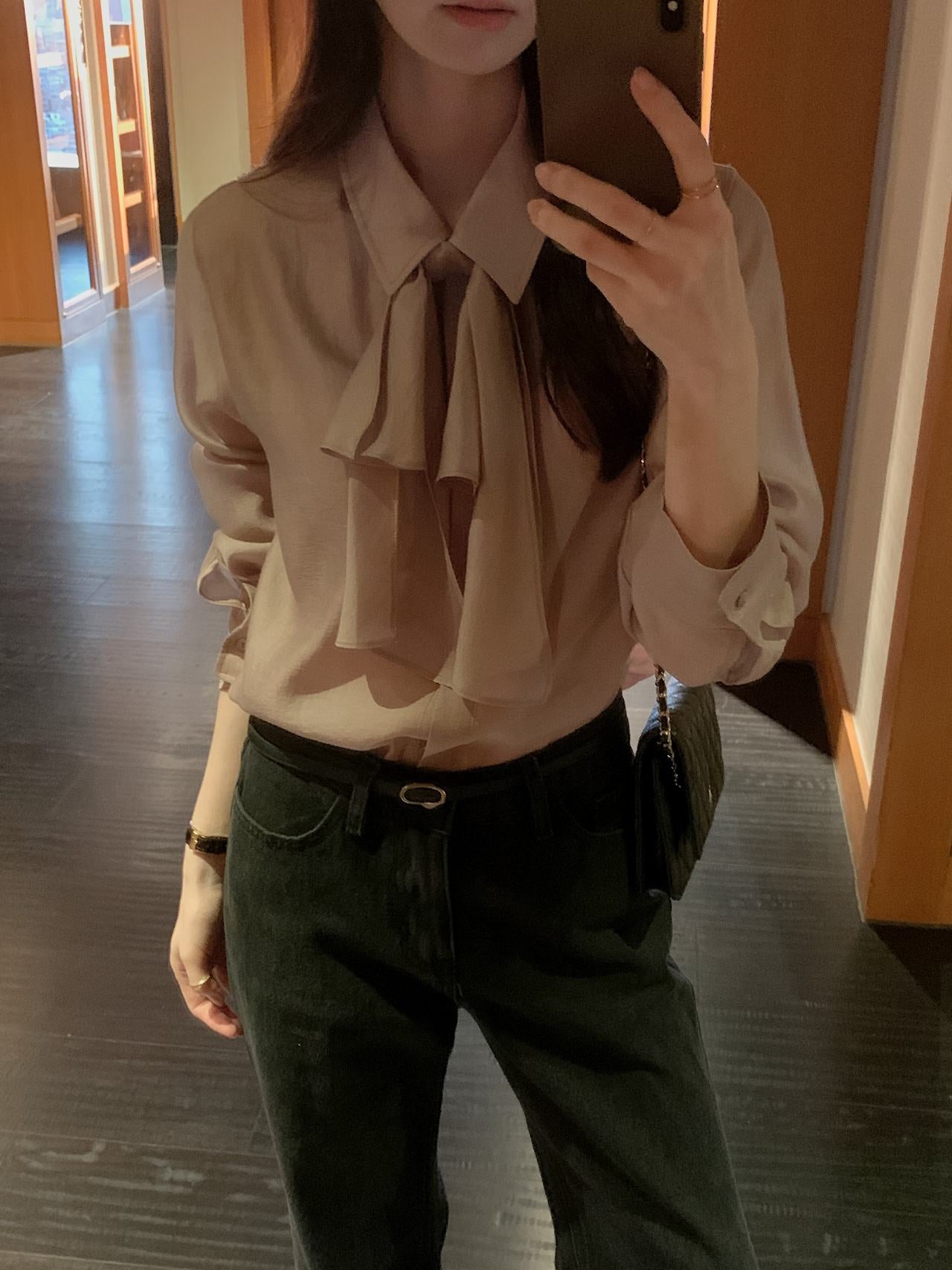 2-Way Hidden-Placket Tencel Blouse