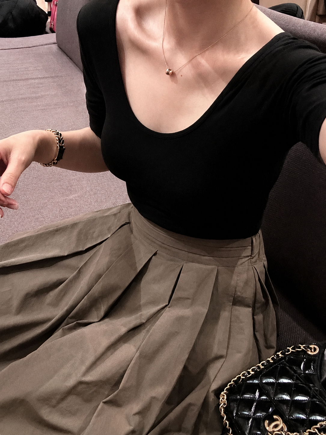 Maxi Pleated Long Skirt