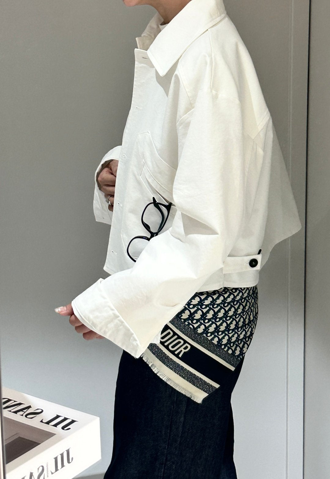 Bio-Washed Cotton Semi-Cropped Jacket