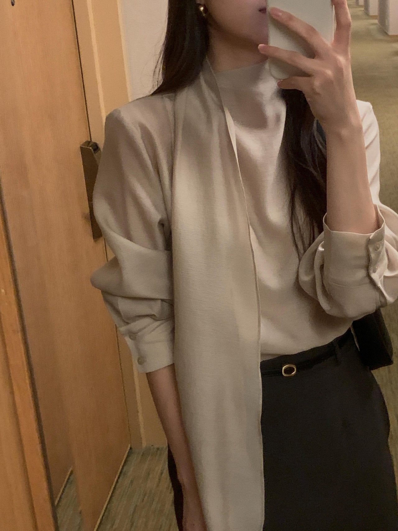 Scarf Detail Blouse - Warm Color Edition