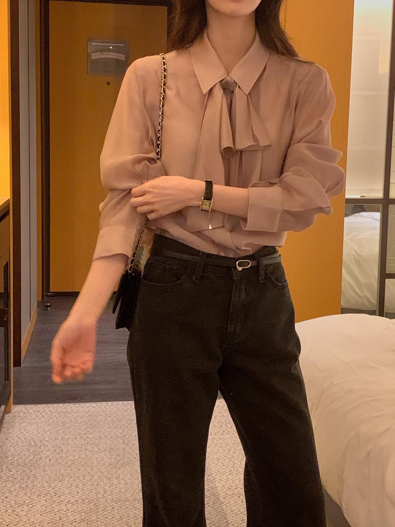 2-Way Hidden-Placket Tencel Blouse
