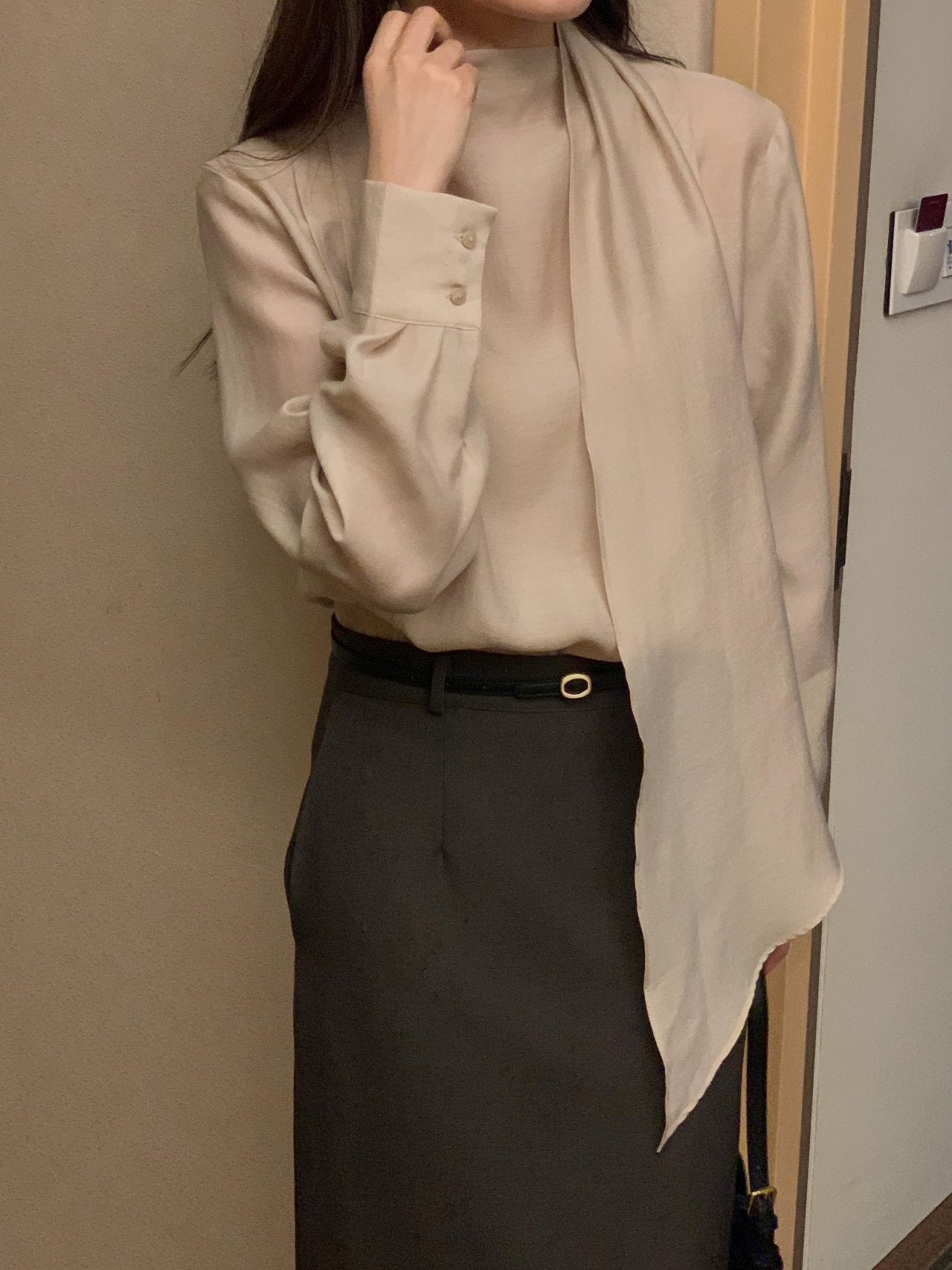 Scarf Detail Blouse - Warm Color Edition
