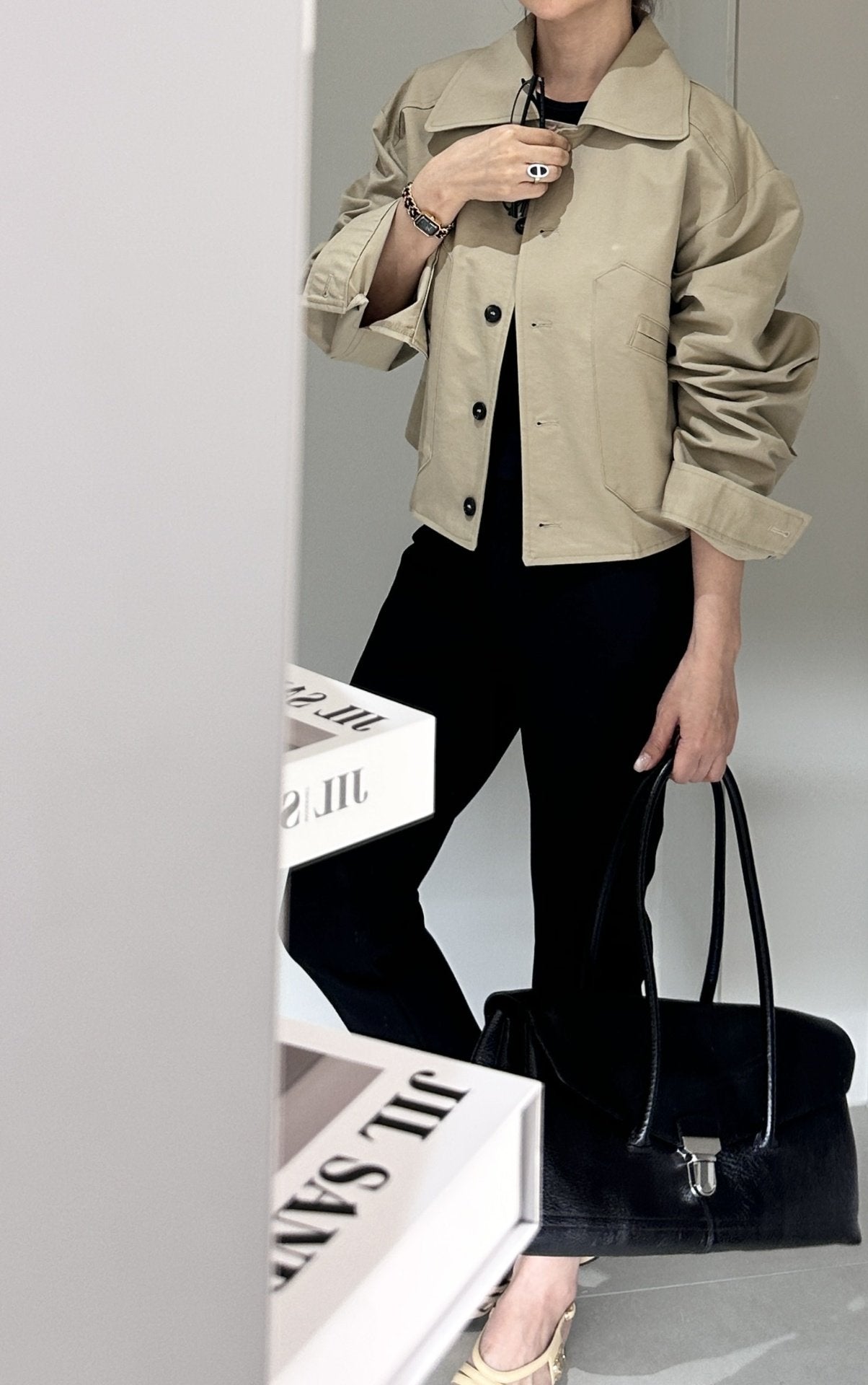 Bio-Washed Cotton Semi-Cropped Jacket