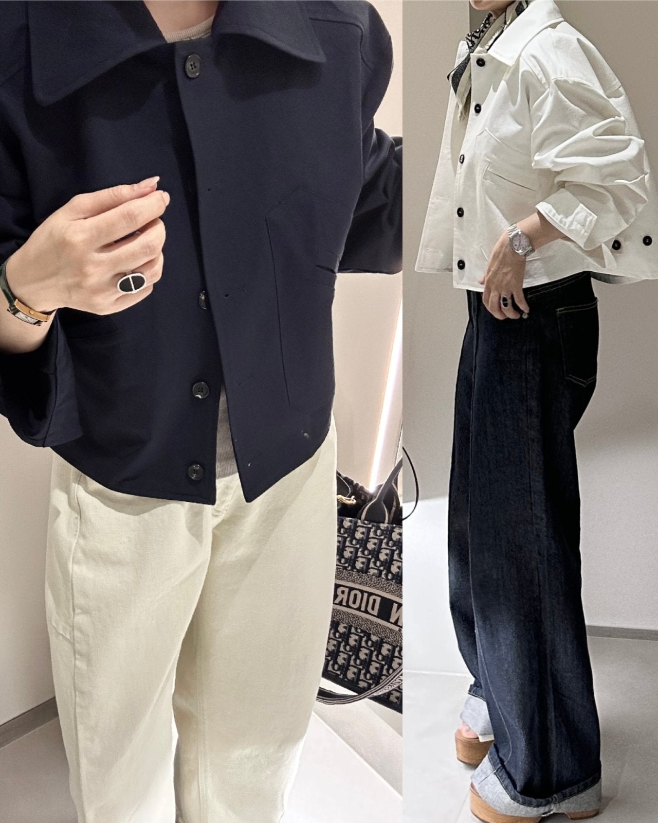 Bio-Washed Cotton Semi-Cropped Jacket