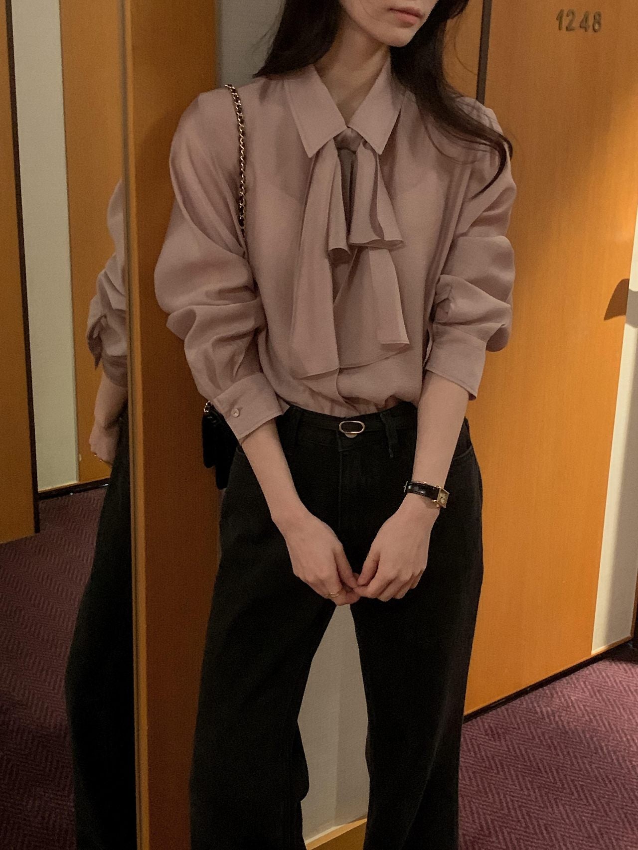2-Way Hidden-Placket Tencel Blouse
