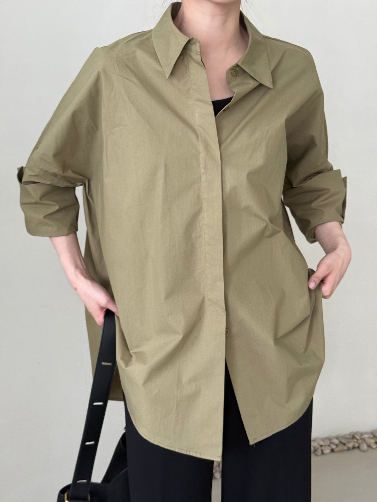 [Best Seller] Oversized Asymmetric Long Shirt