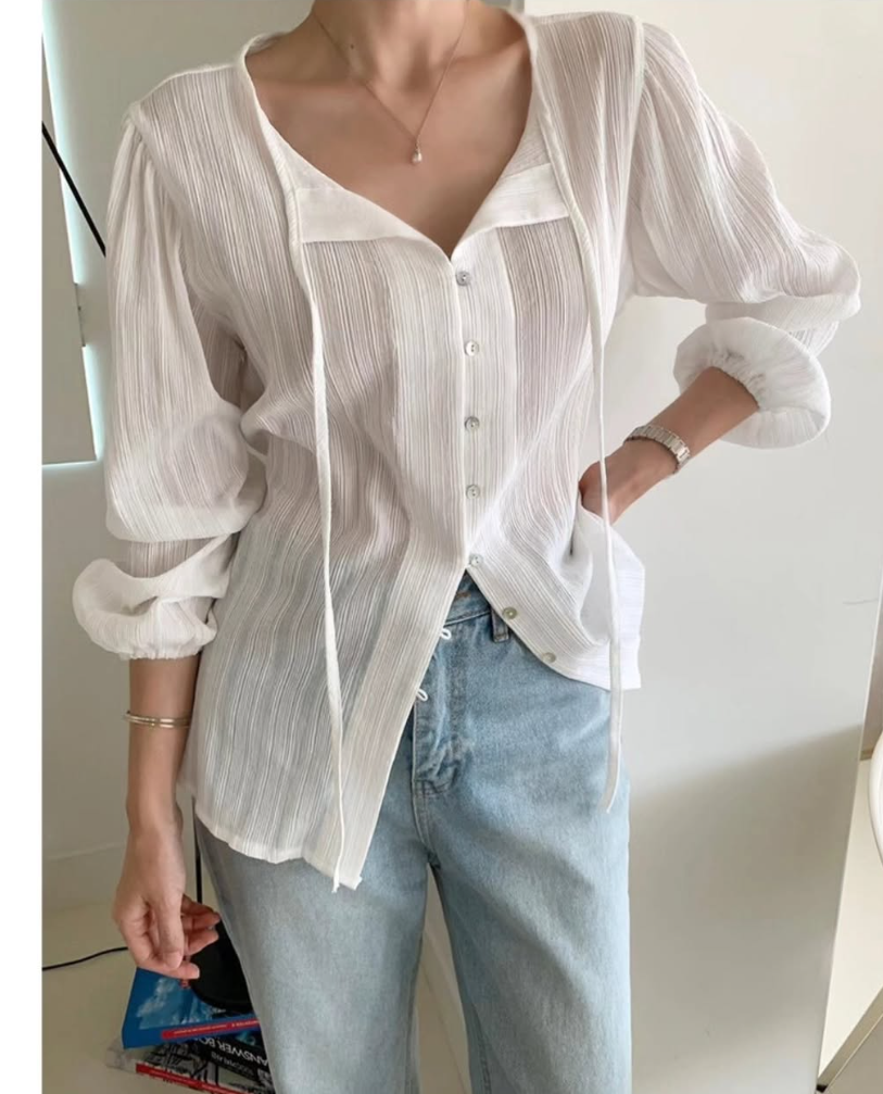 Lucent Slit Blouse & Banded Skirt Setup Set