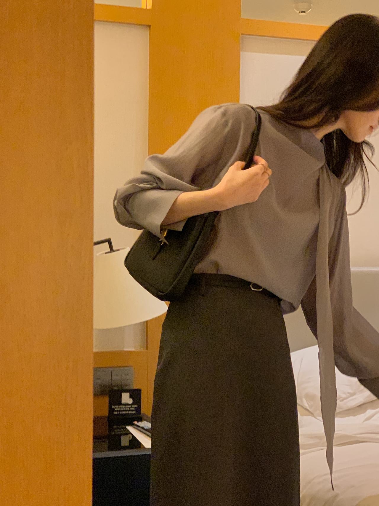 Poise Tie Mock Neck Blouse