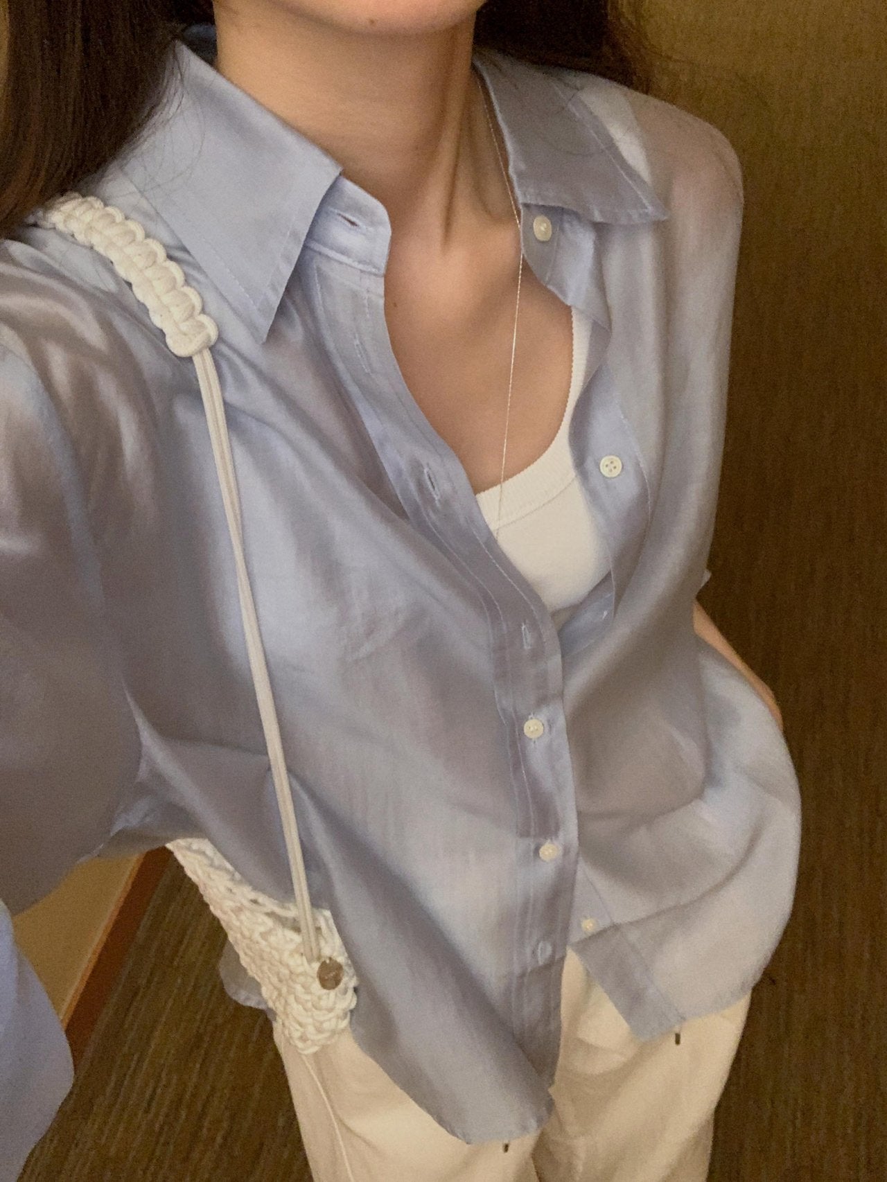 Silken Air Sheer Shirt Blouse