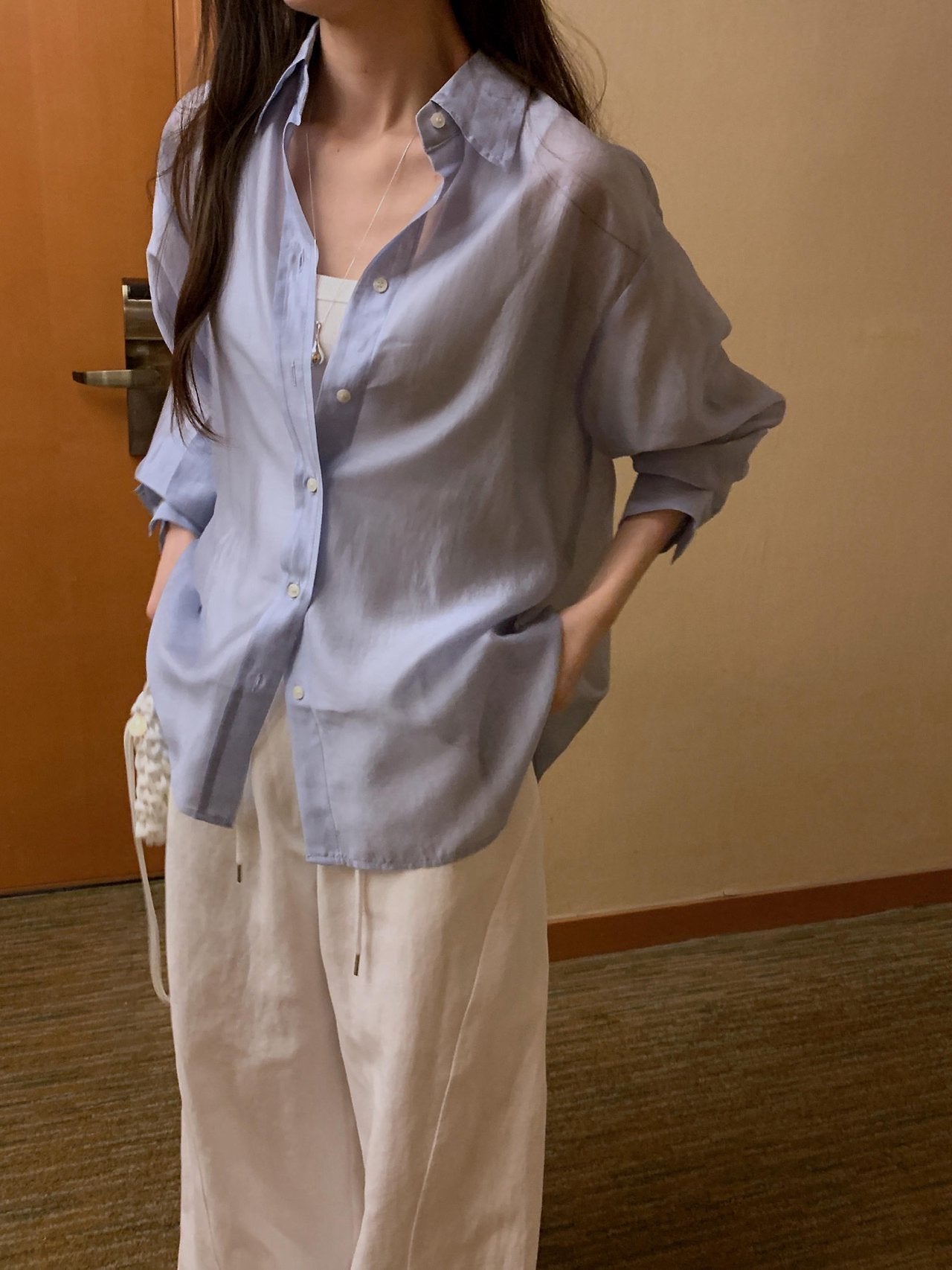 Silken Air Sheer Shirt Blouse