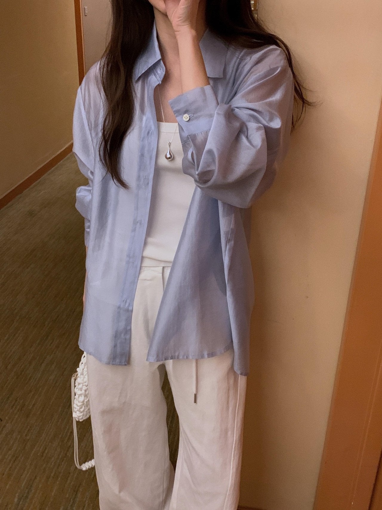 Silken Air Sheer Shirt Blouse