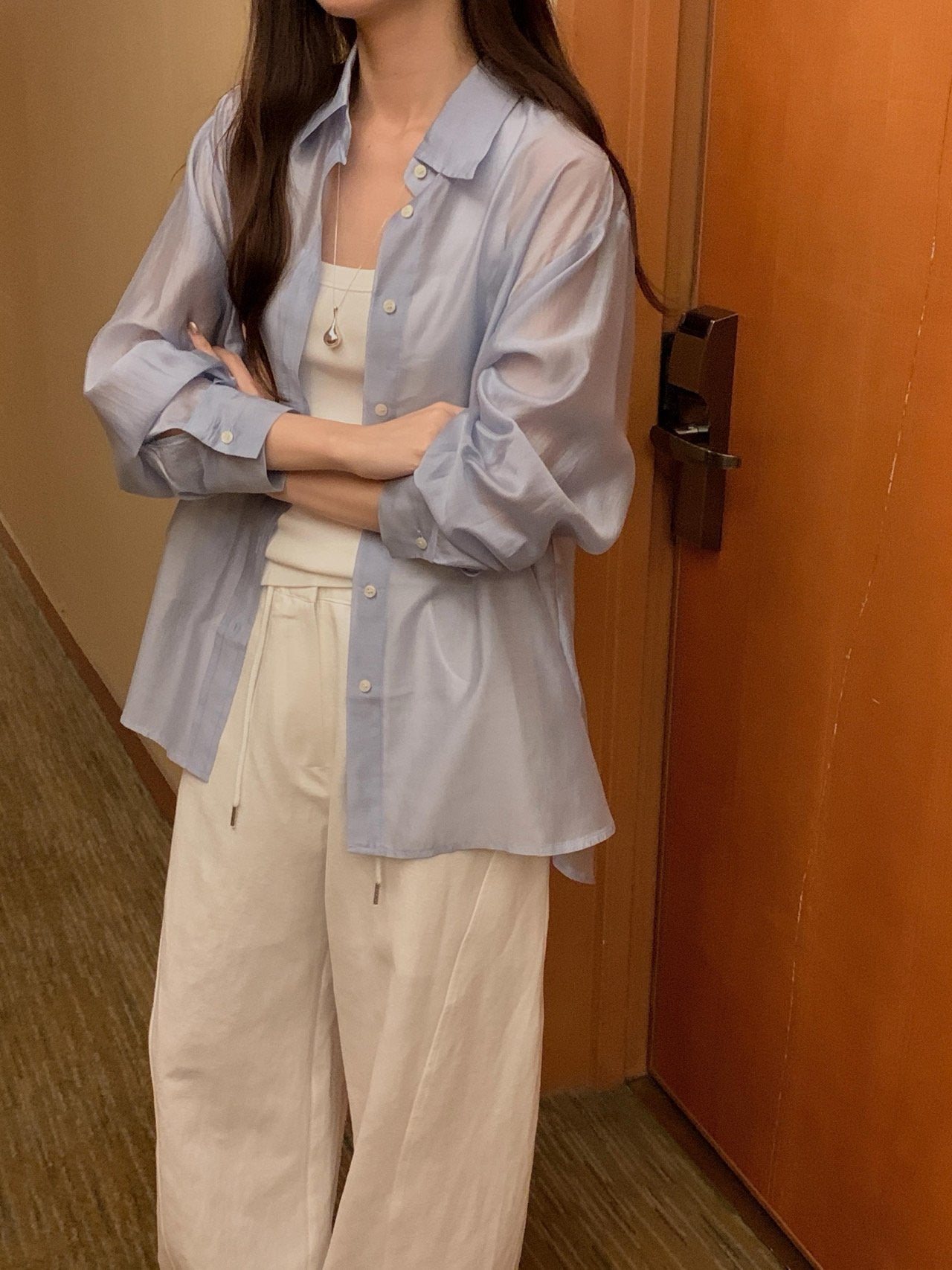 Silken Air Sheer Shirt Blouse