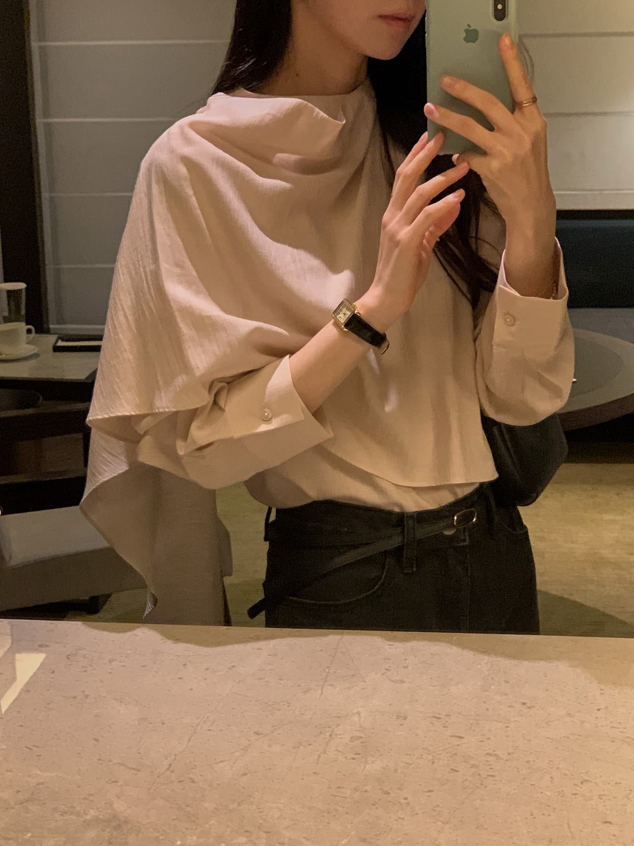 Poise Scarf Button Blouse