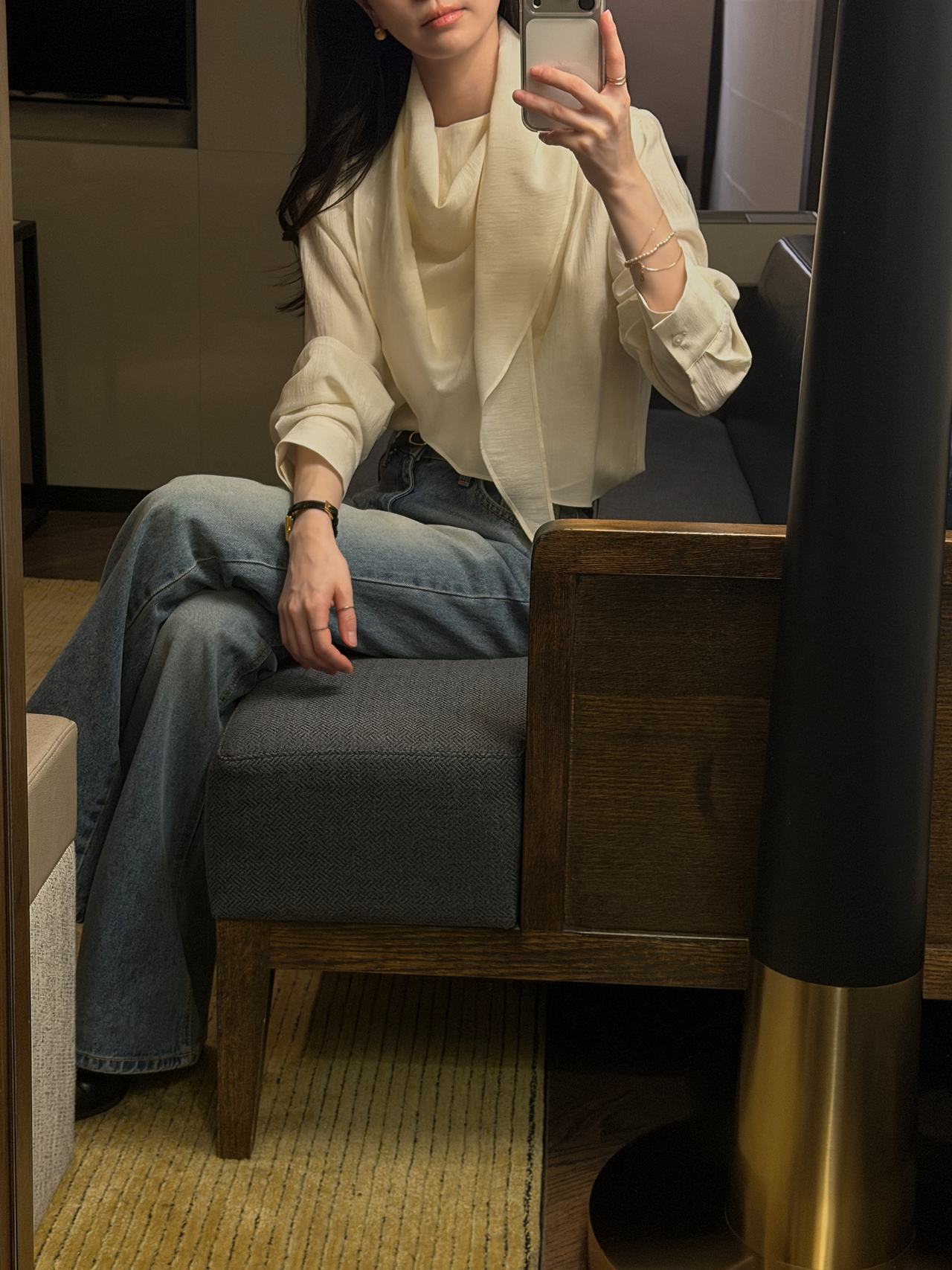 Poise Scarf Button Blouse