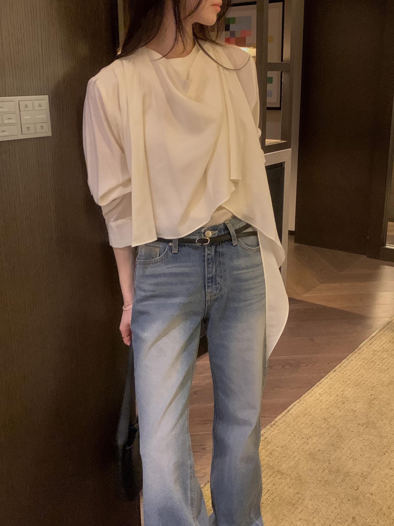 Poise Scarf Button Blouse