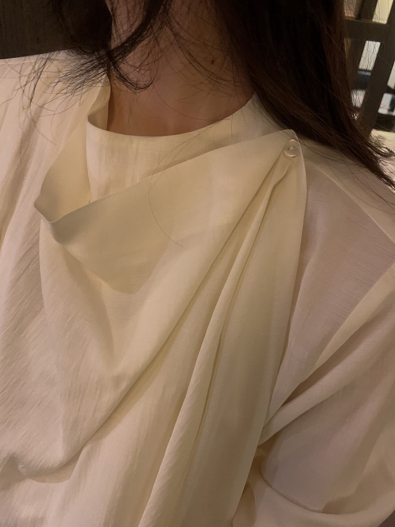 Poise Scarf Button Blouse