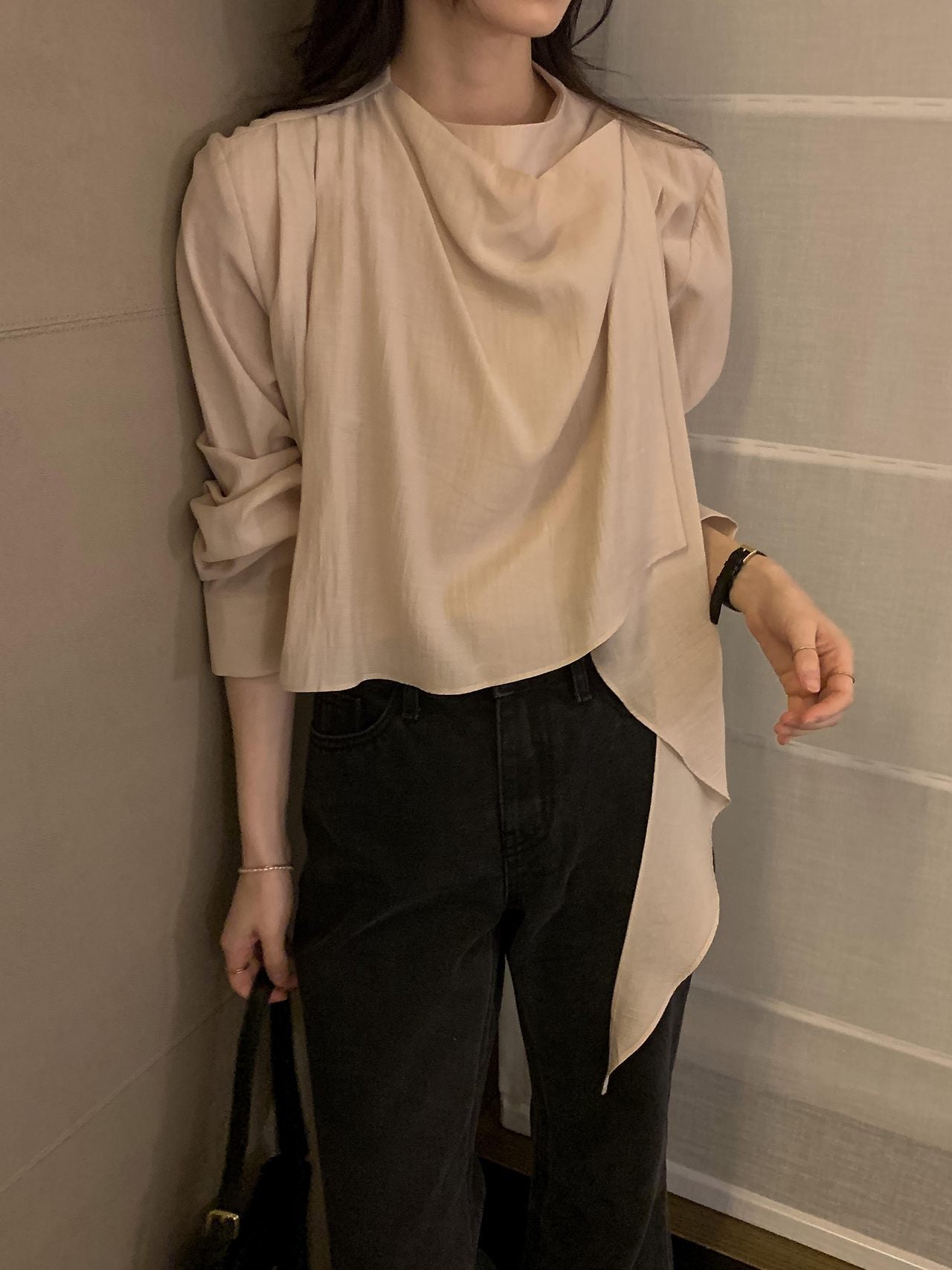 Poise Scarf Button Blouse