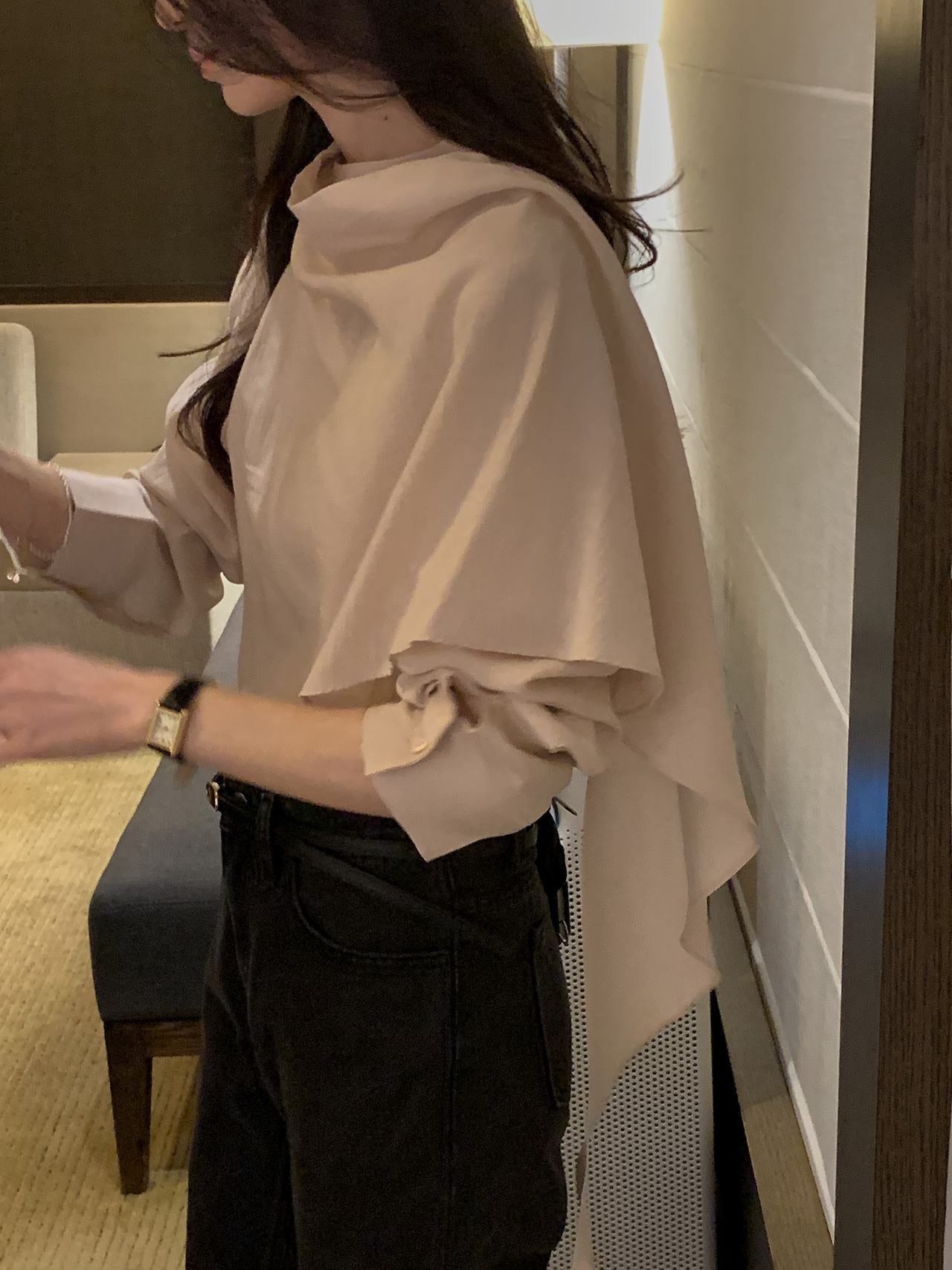Poise Scarf Button Blouse