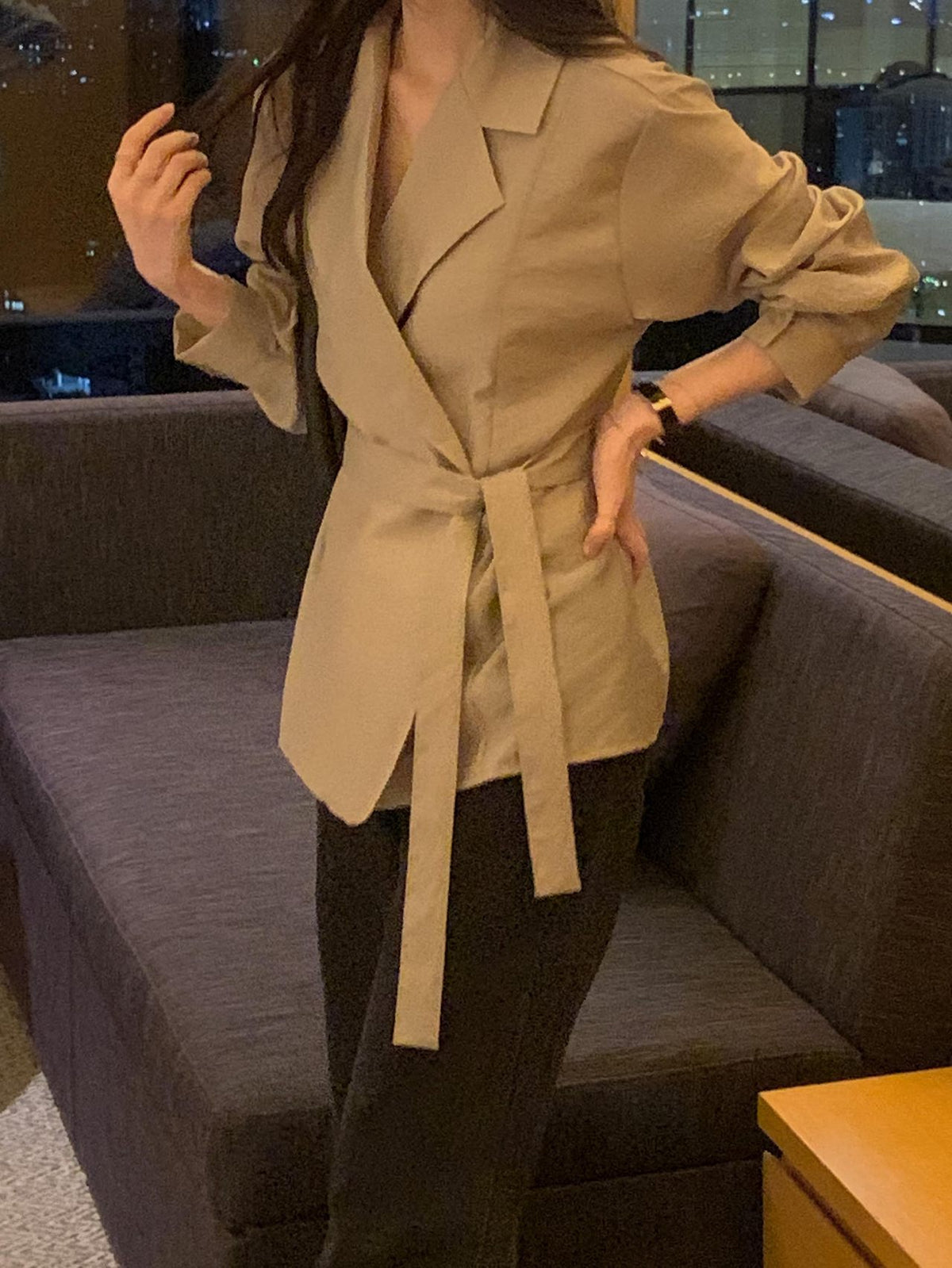 Essential Belted Shirt Blouse