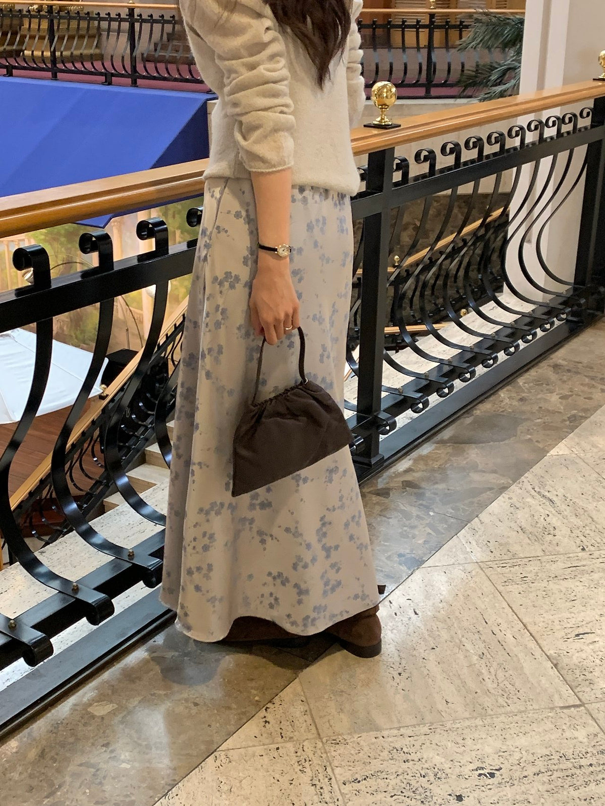Silken Bloom Maxi Skirt