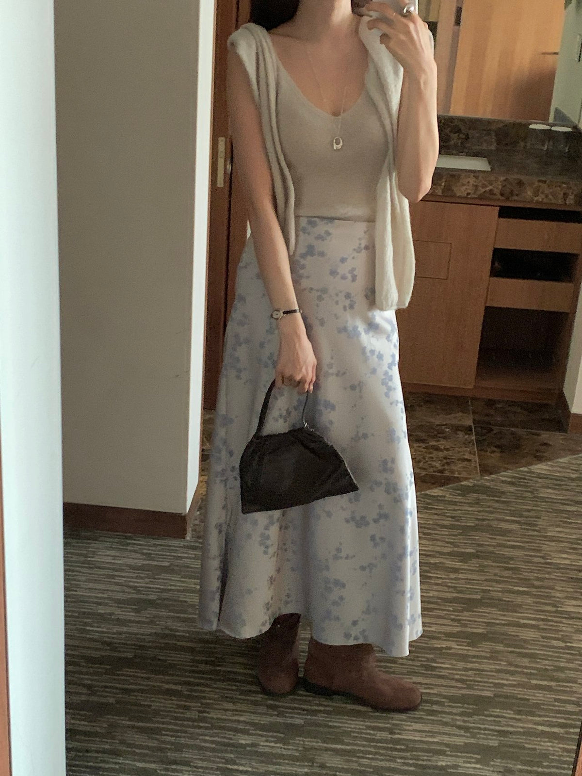 Silken Bloom Maxi Skirt