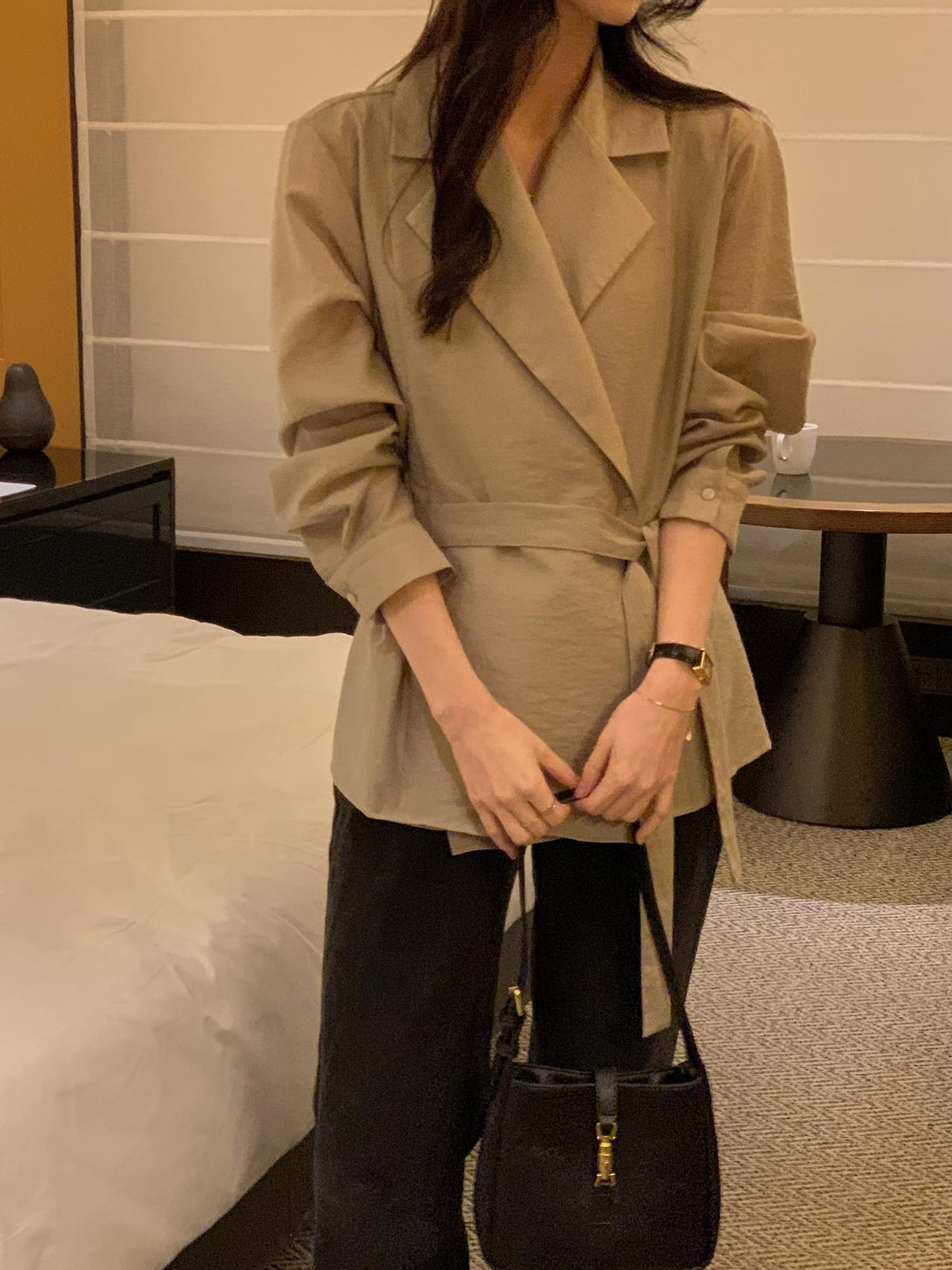 Essential Belted Shirt Blouse