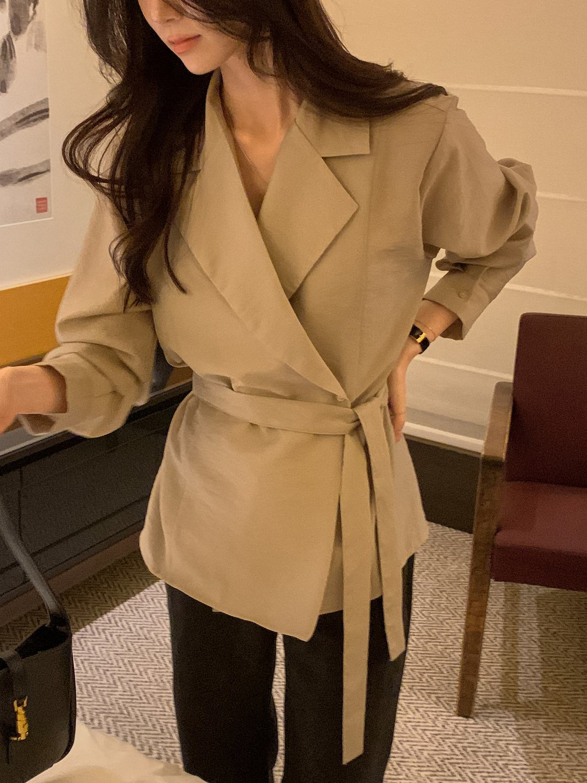 Essential Belted Shirt Blouse