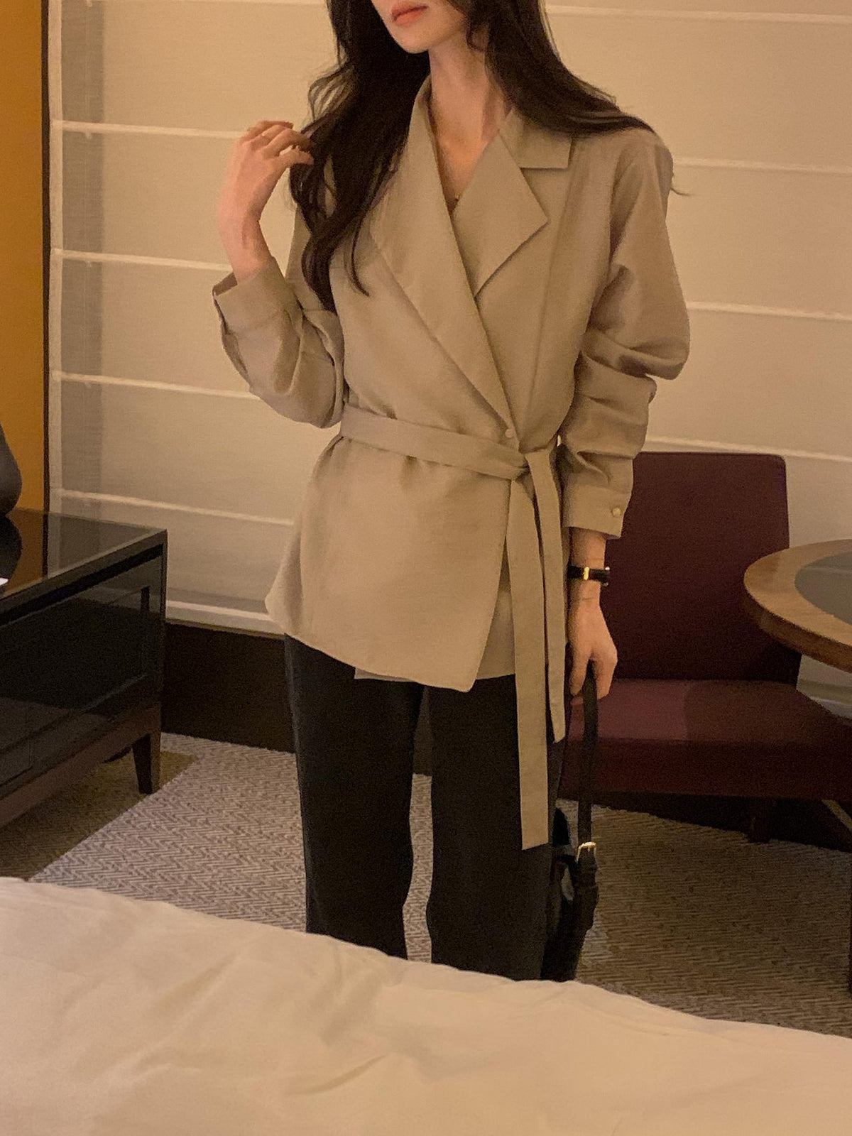 Essential Belted Shirt Blouse