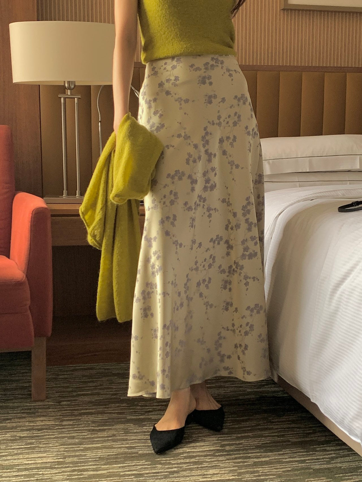Silken Bloom Maxi Skirt