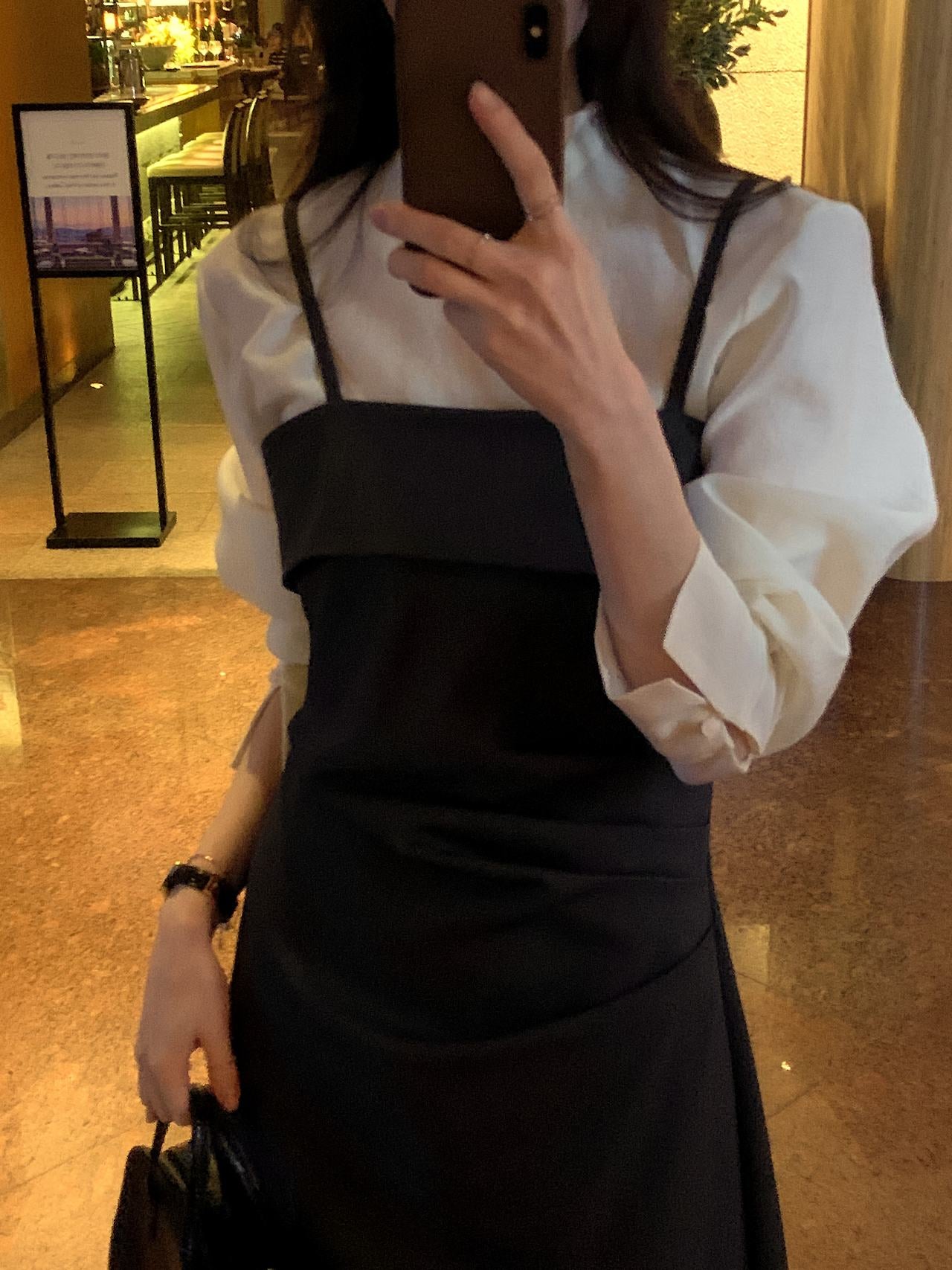 Slim Shirred Layering Dress