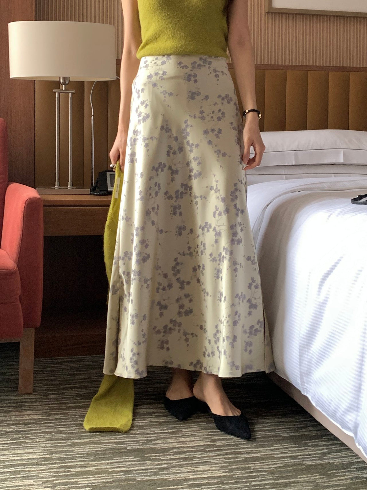 Silken Bloom Maxi Skirt
