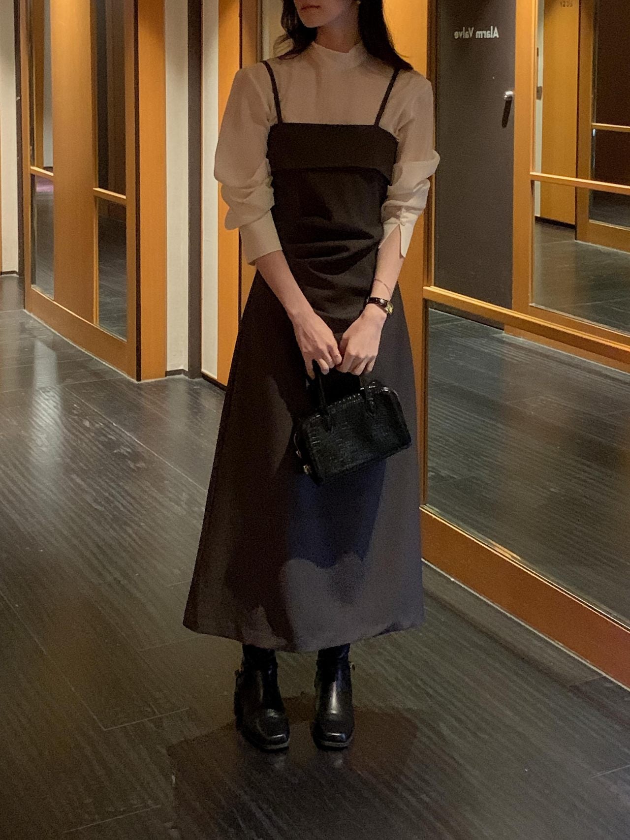 Slim Shirred Layering Dress