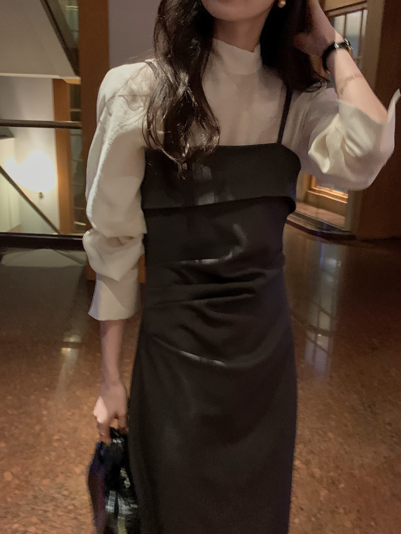 Slim Shirred Layering Dress