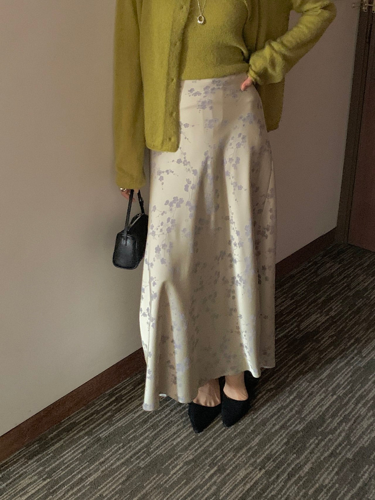 Silken Bloom Maxi Skirt
