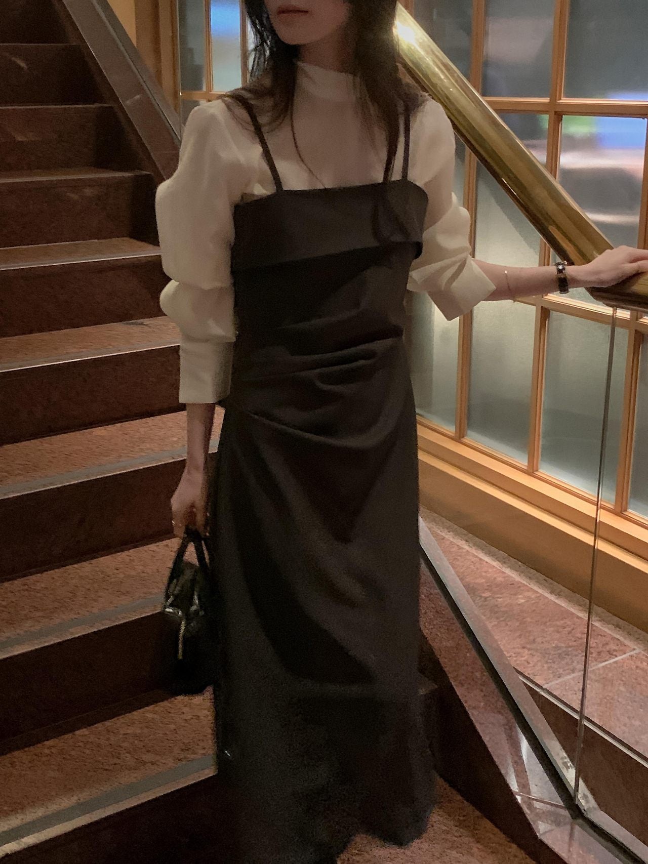 Slim Shirred Layering Dress
